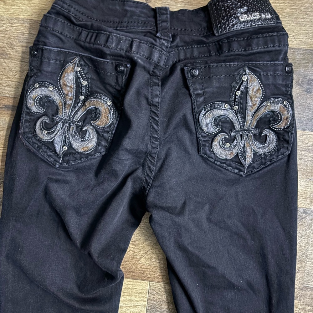 BLACK BOOTCUT Y2K JEANS